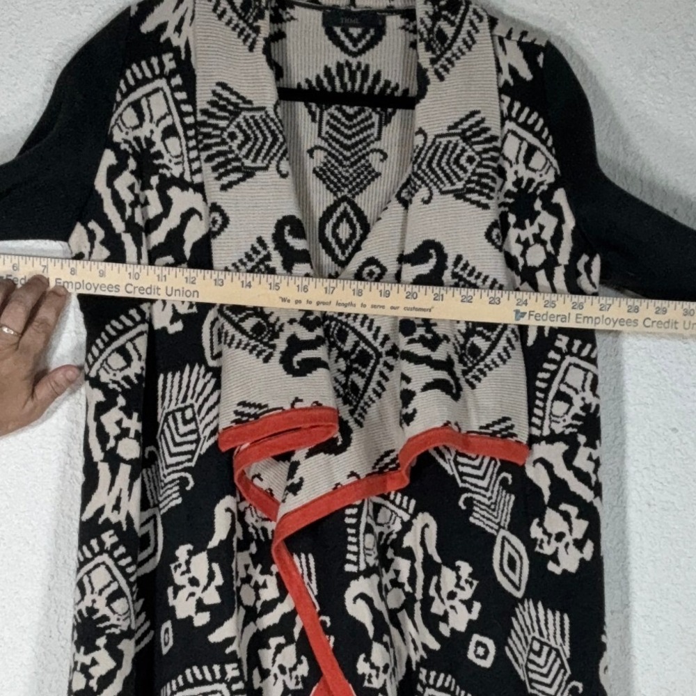 THML Black Cream Geometric print Cardigan - S - Tribal Print  Open Front - Picture 5 of 13